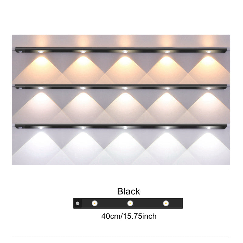 Ultradünnes LED-Bewegungssensorlicht mit stufenloser Dimmung, 3 Farbmodi, USB-Aufladung