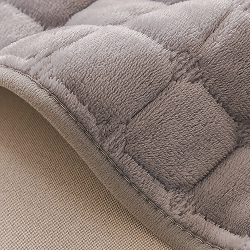 2er Set Stepp-Flanell Sofabezüge Beige & Weiß