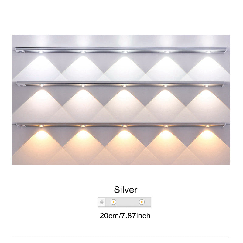 Ultradünnes LED-Bewegungssensorlicht mit stufenloser Dimmung, 3 Farbmodi, USB-Aufladung