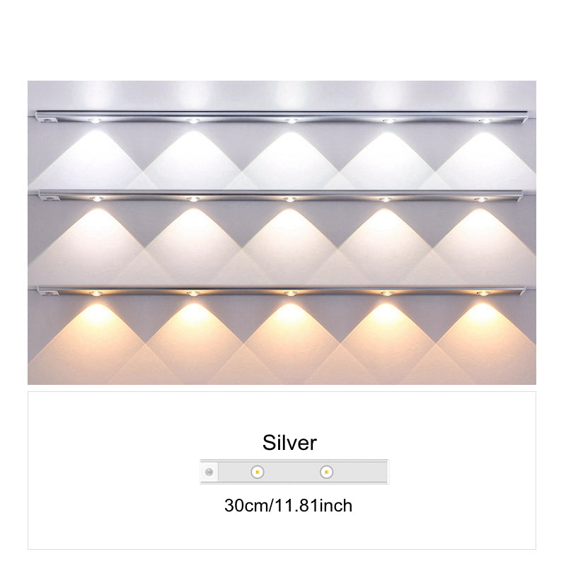 Ultradünnes LED-Bewegungssensorlicht mit stufenloser Dimmung, 3 Farbmodi, USB-Aufladung