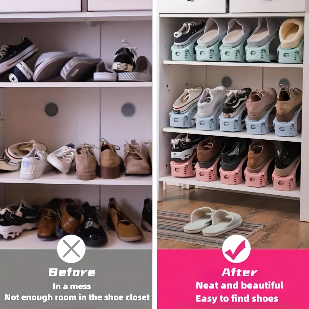 10er Schuhregal aus Kunststoff – Platzsparend, Höhenverstellbar