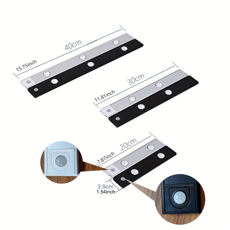 Ultradünnes LED-Bewegungssensorlicht mit stufenloser Dimmung, 3 Farbmodi, USB-Aufladung