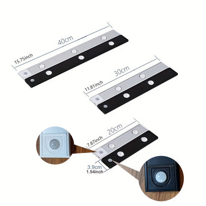 Ultradünnes LED-Bewegungssensorlicht mit stufenloser Dimmung, 3 Farbmodi, USB-Aufladung