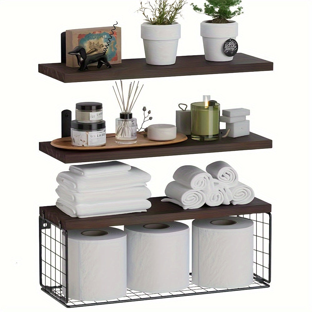 Holz-Badezimmerregal Set