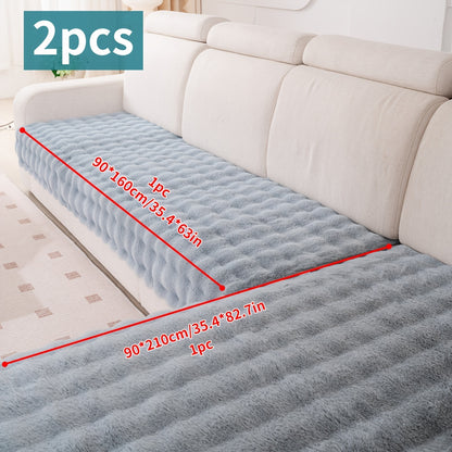 Moderne Plüsch-Sofabezug-Set – 2-teilig, dick, rutschfest, waschbar