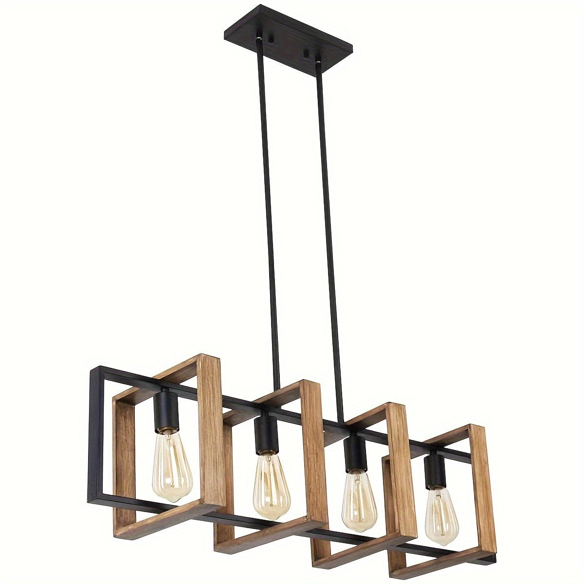 Moderne 4-flammige Kücheninsel-Leuchte, 90 cm, matt-schwarz