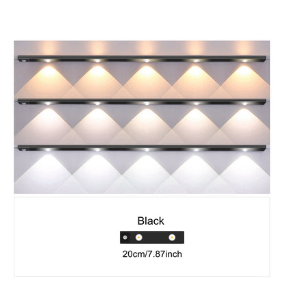 Ultradünnes LED-Bewegungssensorlicht mit stufenloser Dimmung, 3 Farbmodi, USB-Aufladung