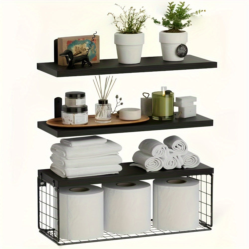 Holz-Badezimmerregal Set