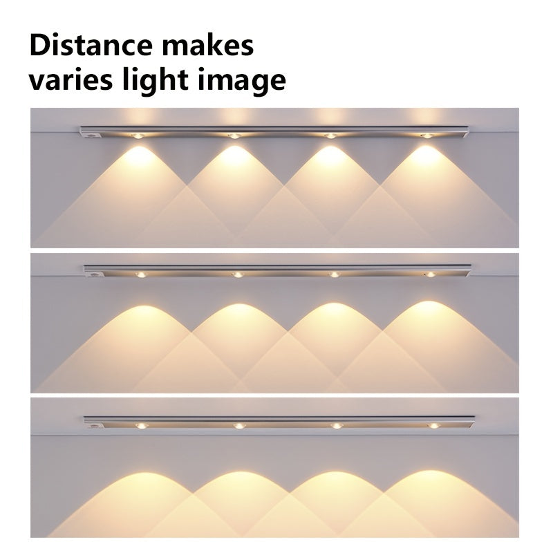 Ultradünnes LED-Bewegungssensorlicht mit stufenloser Dimmung, 3 Farbmodi, USB-Aufladung