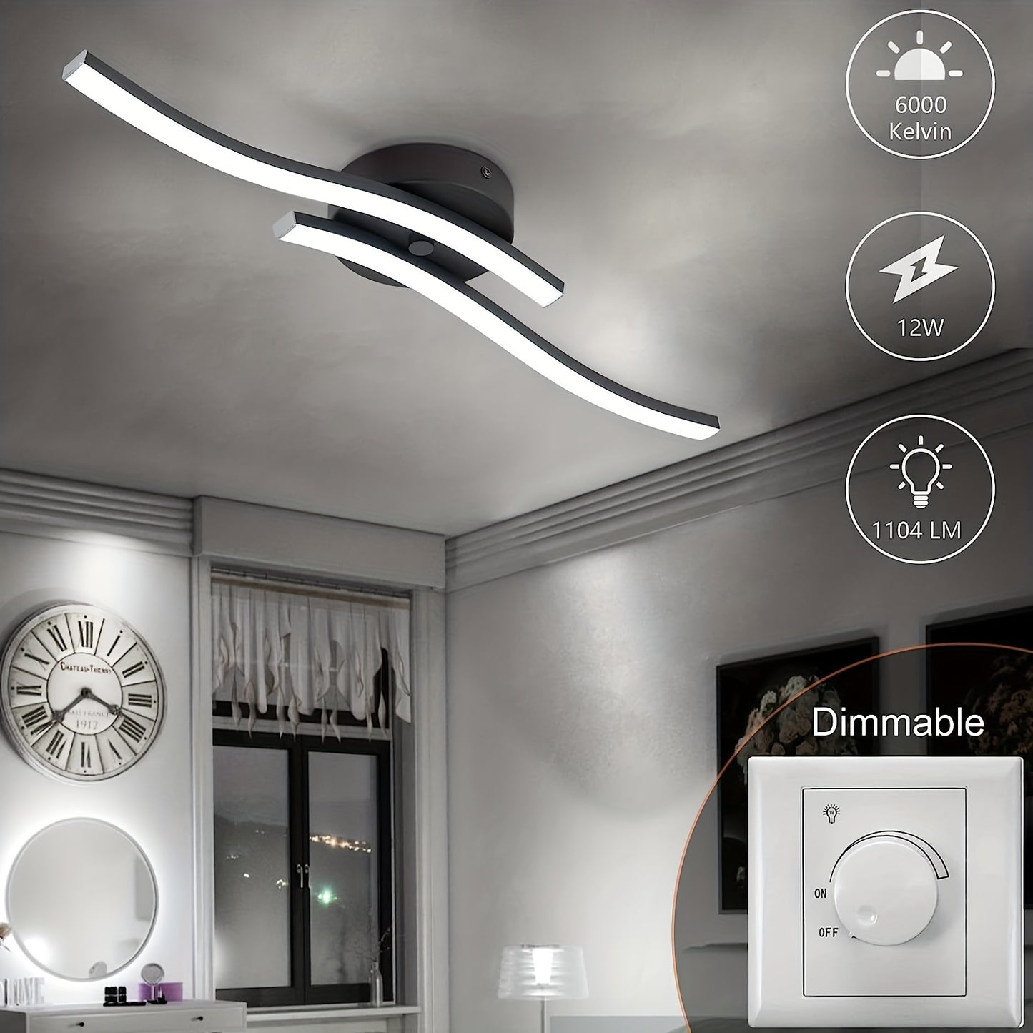 LED-Deckenleuchte 3-Farben