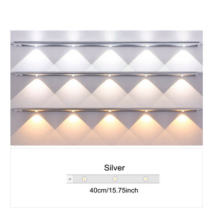 Ultradünnes LED-Bewegungssensorlicht mit stufenloser Dimmung, 3 Farbmodi, USB-Aufladung